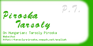 piroska tarsoly business card